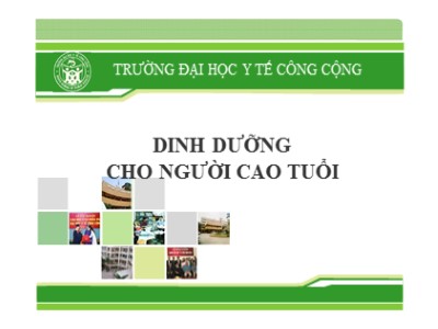 Bài giảng Dinh dưỡng cho người cao tuổi