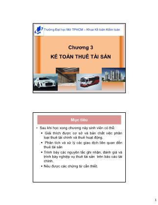 Bài giảng Kế toán tài chính - Chương 3: Kế toán thuê tài sản