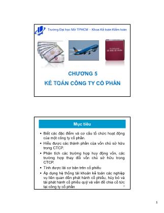 Bài giảng Kế toán tài chính - Chương 5: Kế toán công ty cổ phần