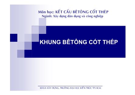 Bài giảng Kết cấu công trình: Khung bêtông cốt thép