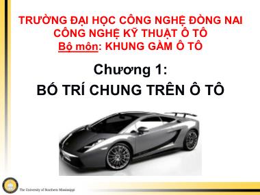 Bài giảng Khung gầm ô tô - Chương 1: Bố trí chung trên ô tô