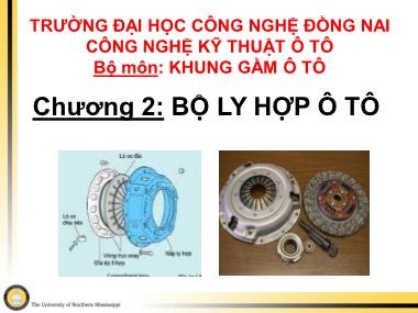 Bài giảng Khung gầm ô tô - Chương 2: Bộ ly hợp ô tô