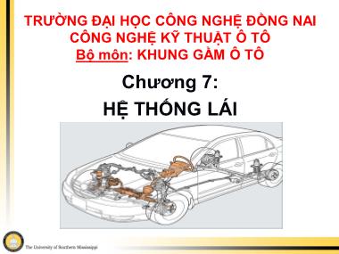 Bài giảng Khung gầm ô tô - Chương 7: Hệ thống lái