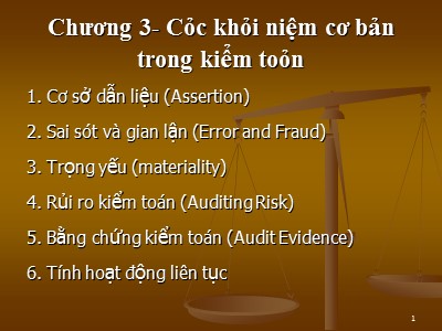 Bài giảng Lý thuyết kiểm toán - Chương 3: Các khái niệm cơ bản trong kiểm toán