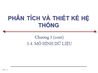 Bài giảng Phân tích và thiết kế hệ thống - Chương 3.4: Mô hình dữ liệu