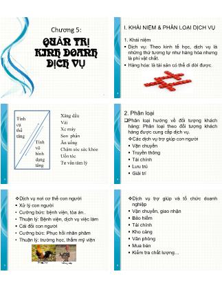 Bài giảng Quản trị doanh nghiệp - Chương 5: Quản trị kinh doanh dịch vụ