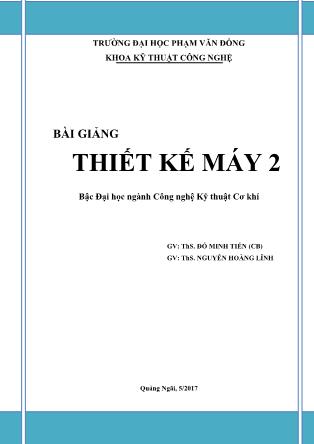 Bài giảng Thiết kế máy 2 - Đỗ Minh Tiến