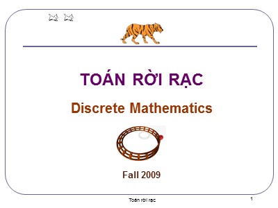 Bài giảng Toán rời rạc - Giới thiệu môn học - Nguyễn Đức Nghĩa