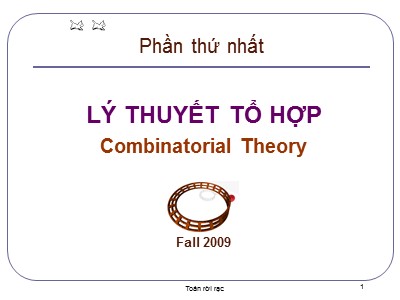 Bài giảng Toán rời rạc - Phần 1: Lý thuyết tổ hợp - Chương 1: Bài toán đếm - Nguyễn Đức Nghĩa