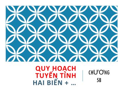 Bài giảng Toán tài chính - Chương 5B: Quy hoạch tuyến tính hai biến