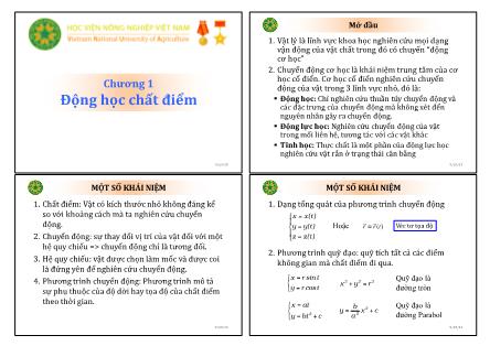 Bài giảng Vật lý đại cương - Chương 1: Động học chất điểm