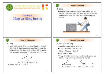 Bài giảng Vật lý đại cương - Chương 4: Công và Năng lượng