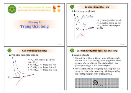 Bài giảng Vật lý đại cương - Chương 8: Trạng thái lỏng