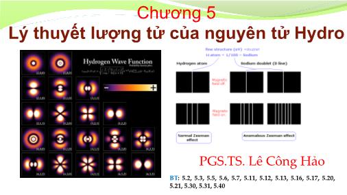 Bài giảng Vật lý đại cương và vật lý hiện đại - Chương 5: Lý thuyết lượng tử của nguyên tử Hydro - Lê Công Hảo