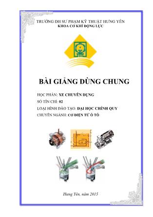 Bài giảng Xe chuyên dụng