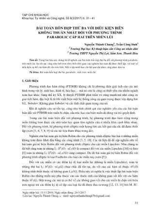 Bài toán hỗn hợp thứ ba với điều kiện biên không thuần nhất đối với phương trình parabolic cấp hai trên miền lùi