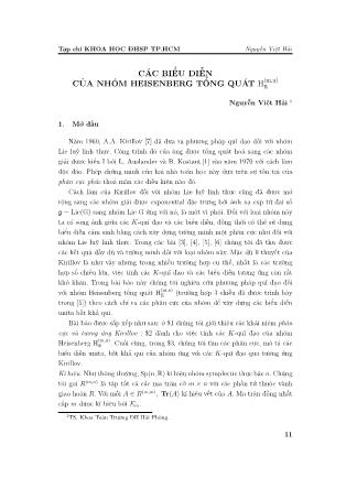 Các biểu diễn của nhóm heisenberg tổng quát H (m,n)