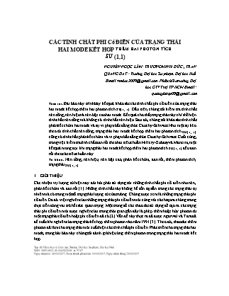 Các tính chất phi cổ điển của trạng thái hai mode kết hợp thêm hai photon tích SU (1,1)