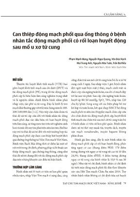 Can thiệp động mạch phổi qua ống thông ở bệnh nhân tắc động mạch phổi có rối loạn huyết động sau mổ u xơ tử cung