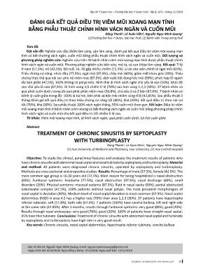 Đánh giá kết quả điều trị viêm mũi xoang mạn tính bằng phẫu thuật chỉnh hình vách ngăn và cuốn mũi