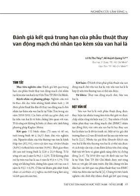 Đánh giá kết quả trung hạn của phẫu thuật thay van động mạch chủ nhân tạo kèm sửa van hai lá