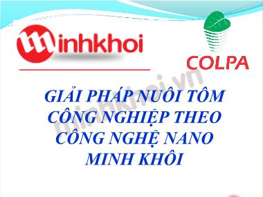 Giải pháp nuôi tôm công nghiệp theo công nghệ nano - Minh Khôi