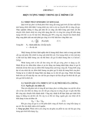 Giáo trình Cơ sở cắt gọt kim loại - Chương 5: Hiện tượng nhiệt trong quá trình cắt