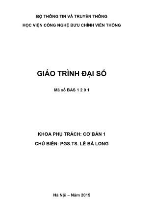 Giáo trình Đại số - Lê Bá Long