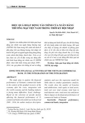 Hiệu quả hoạt động tài chính của ngân hàng thương mại Việt Nam trong thời kỳ hội nhập