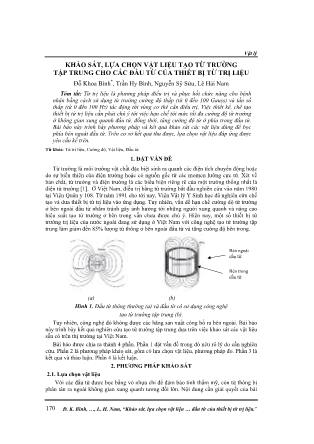 Khảo sát, lựa chọn vật liệu tạo từ trường tập trung cho các đầu từ của thiết bị từ trị liệu