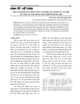 Một số nhóm giải pháp nâng cao hiệu quả kinh tế-Xã hội của đầu tư xây dựng giao thông đường bộ