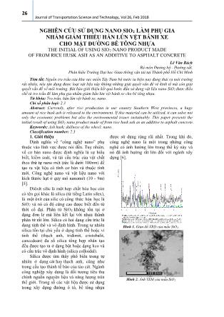 Nghiên cứu sử dụng nano SiO2 làm phụ gia nhằm giảm thiểu hằn lún vệt bánh xe cho mặt đường bê tông nhựa