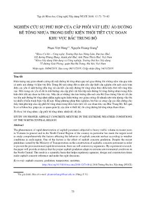 Nghiên cứu sự phù hợp của cấp phối vật liệu áo đường bê tông nhựa trong điều kiện thời tiết cực đoan khu vực Bắc Trung Bộ