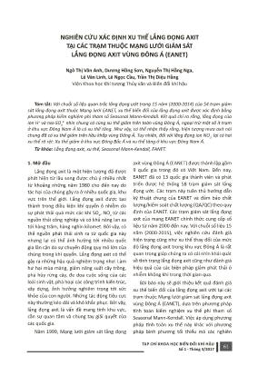 Nghiên cứu xác định xu thế lắng đọng axit tại các trạm thuộc mạng lưới giám sát lắng đọng axit vùng đông á (EANET)