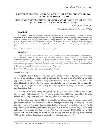 Phát triển bền vững-Sử dụng vật liệu FRP để sửa chữa và gia cố công trình bê tông cốt thép