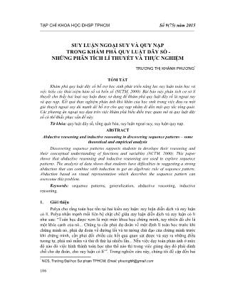 Suy luận ngoại suy và quy nạp trong khám phá quy luật dãy số-Những phân tích lí thuyết và thực nghiệm