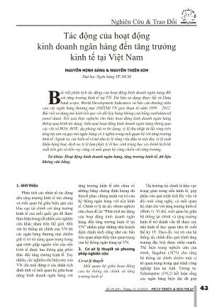 Tác động của hoạt động kinh doanh ngân hàng đến tăng trưởng kinh tế tại Việt Nam