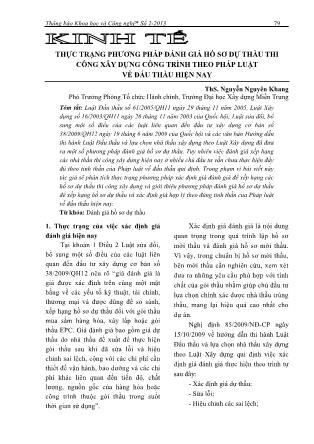 Thực trạng phương pháp đánh giá hồ sơ dự thầu thi công xây dựng công trình theo pháp luật về đấu thầu hiện nay