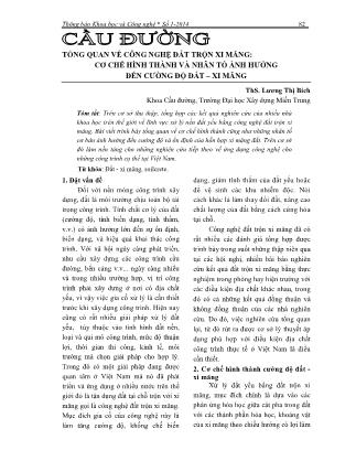 Tổng quan về công nghệ đất trộn xi măng: cơ chế hình thành và nhân tố ảnh hưởng đến cường độ đất – xi măng