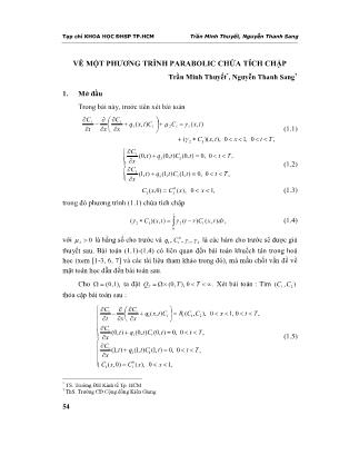 Về một phương trình parabolic chứa tích chập