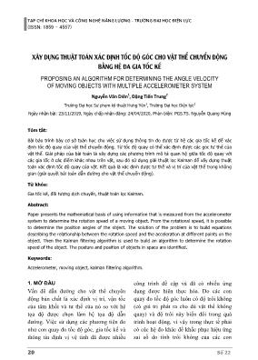 Xây dựng thuật toán xác định tốc độ góc cho vật thể chuyển động bằng hệ đa gia tốc kế