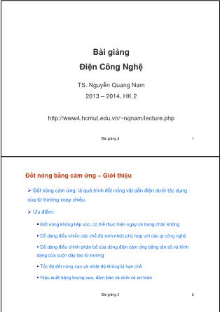 Bài giảng Điện công nghệ - Bài giảng 3 - Nguyễn Quang Nam