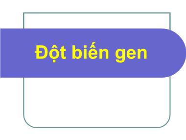 Bài giảng Đột biến gen