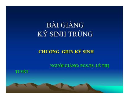 Bài giảng Ký sinh trùng - Chương: Giun ký sinh - Lê Thị Tuyết