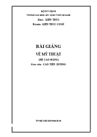 Bài giảng Vẽ mỹ thuật