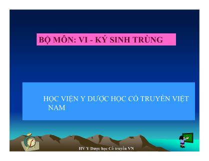 Bài giảng Vi-Ký sinh trùng: Sán lá ký sinh Bài giảng Vi-Ký sinh trùng: Sán lá ký sinh