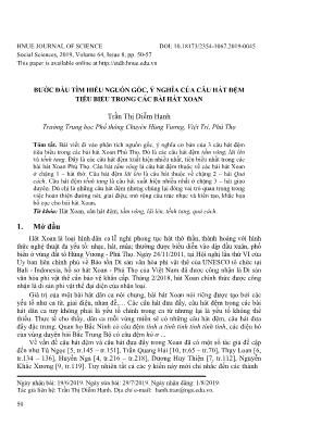 Bước đầu tìm hiểu nguồn gốc, ý nghĩa của câu hát đệm tiêu biểu trong các bài hát Xoan