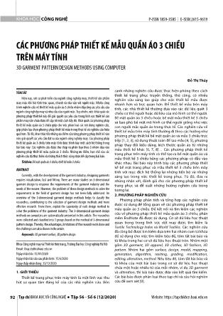 Các phương pháp thiết kế mẫu quần áo 3 chiều trên máy tính