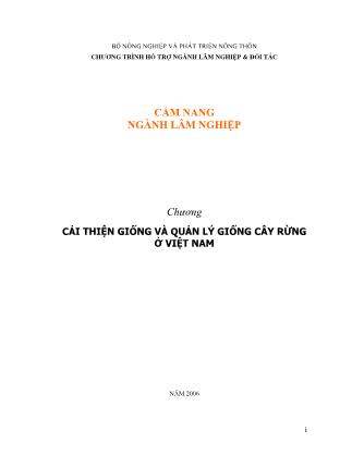 Cẩm nang ngành lâm nghiệp: Cải thiện giống và quản lý giống cây rừng ở Việt Nam