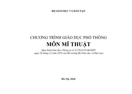 Chương trình giáo dục phổ thông: Môn Mĩ thuật